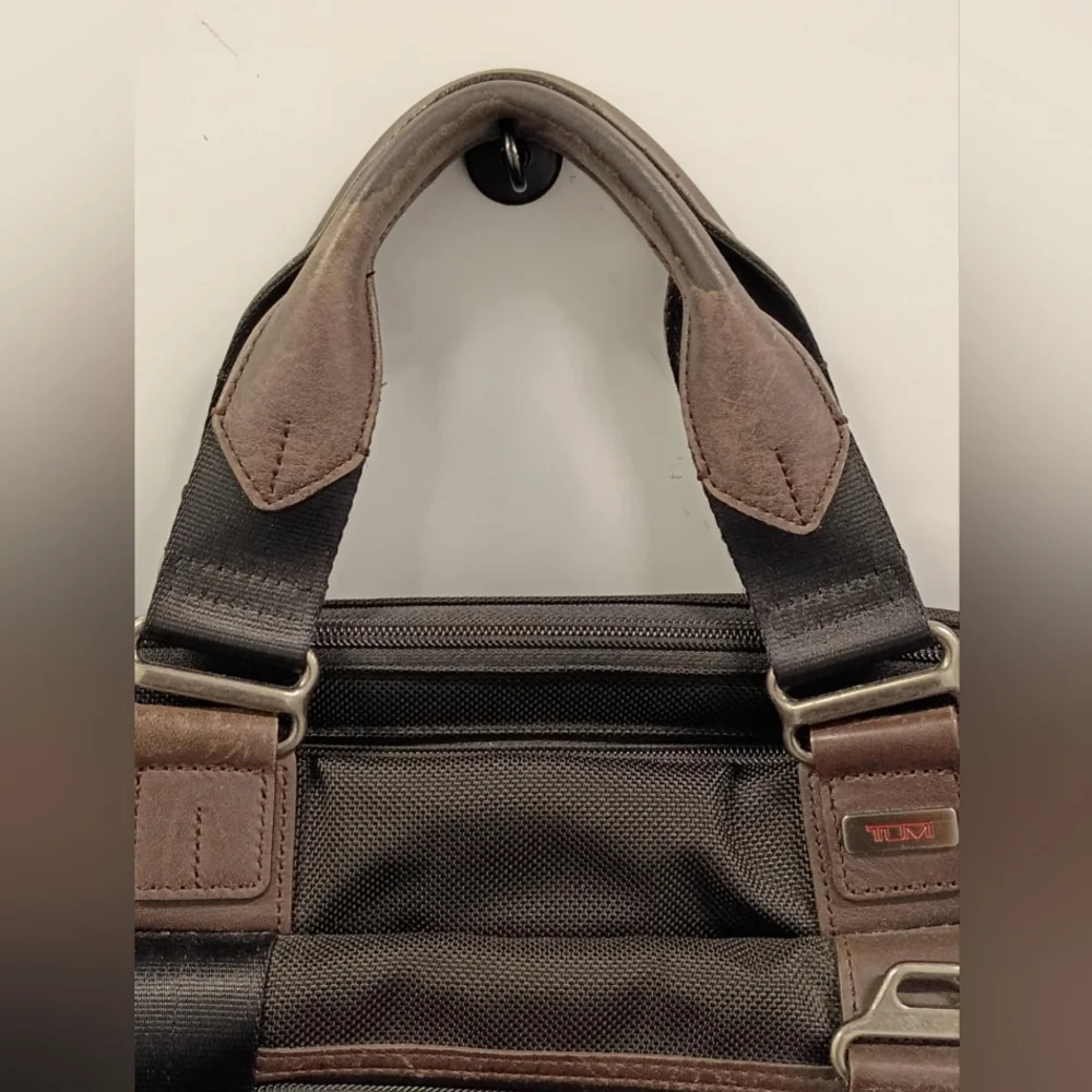 TUMI Alpha Nylon & Leather Briefcase‎ Black